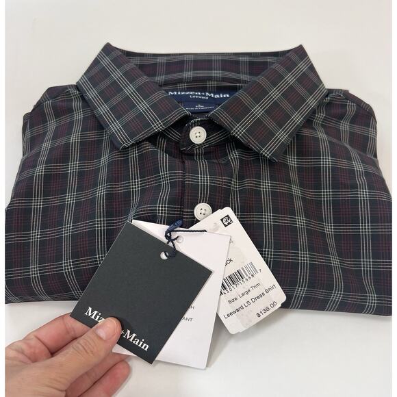 Mizzen+Main Bundle set of 2 Men’s Dress Shirt Plaid Button Down Large L - Picture 5 of 8